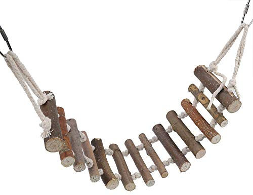 Papagei Naturseil Holzleiter Schaukel Spielzeug Hängende Kriechbrücke Vogelleiter Seil Spielzeug wellensittich zubehör für Vogel Papagei Klettern Kauen