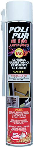 POLIPUR EI 180 Schiuma POLIURETANICA Resistente al Fuoco E al Calore 750 ML