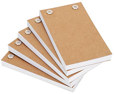 HEEPDD Flipbooks Vierges, kit de Livre à Rabat Livres Peints à la Main + Jeu de vis 5 pièces pour la création de Dessins animés pour l'animation pour l'esquisse