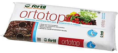 Fertil Ortotop Terriccio Biologico Naturale Specifico per Orto Domestico e Pensile, 45 litri