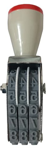 ZENG Gummi-Datumsstempel, 3-stelliger Ziffernstempel, manuell einstellbar für 3 Bändern Preis und Nummerierung – Ideal für Büro, Schule, Supermarkt und Lager