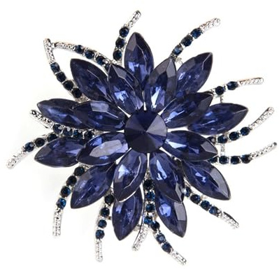 GFM® Dam kristall art deco blomma dam brosch nål för bröllop brudtärnor brud, Små, Kristall, Kristall