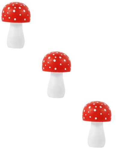 ABOOFAN 3 Pièces Ornement de décoration de Champignon étagères en Verre décor de Table de dîner Champignon Decoration Champignons Decoration Fausses Plantes d'extérieur Plante Artificielle