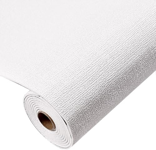 Generic Papier peint texturé imitation lin, blanc, autocollant, géométrique