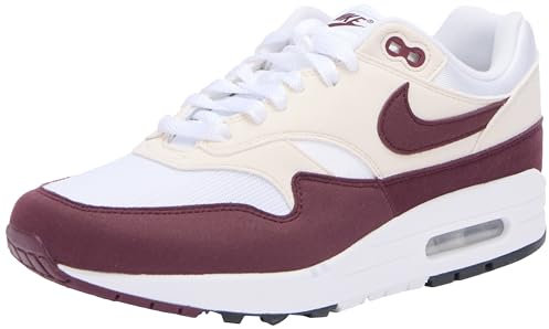 Nike Air Max 1, Sneaker Donna, White Night Maroon Phantom Black, 40.5 EU