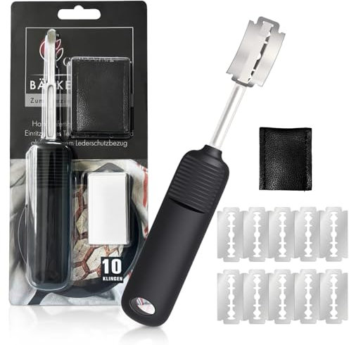 Graceever Bäckermesser - Premium Brot Lahm Perfekt Zum Ritzen Von Sauerteigbrot, Handgefertigte Bäcker Lame Gebaut für Brotbäcker, mit 10 Klingen und Lederschutzhülle