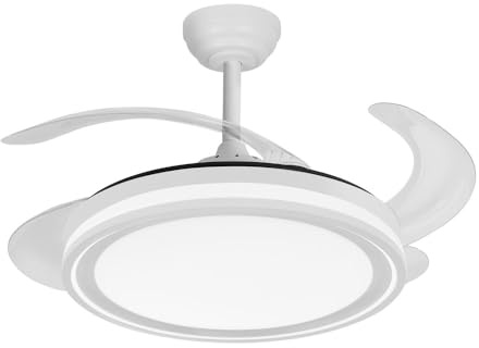 Ecoiluminaled Fabrilamp Ventilador Dc Bandido 59w Blanco/gris 4aspas 107d 5900lm 3500-4000-6500k Remoto Y Temporizador