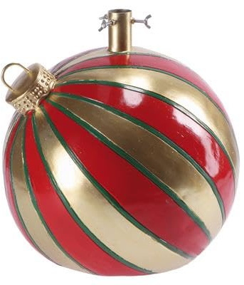 MA MAISON Base Supporto per Albero di Natale 180h cm – Palla di Natale, in Magnesia, Gancio Metallo, Decorazioni, Finiture in Verde, Sfera - Kit di Fissaggio (Ø 42X44H CM Rossa e oro)