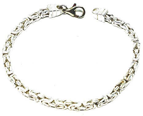 Original italienisches Byzantiner Königsarmband 925 Silber 4 mm breit 20 cm Silberarmband Armband Damen Herren Schmuck ab Fabrik tendenze Italy