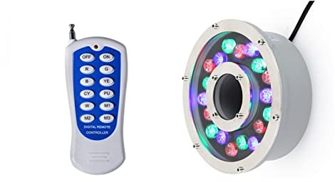 Luce A Fontana Subacquea Ad Anello A LED, Luce Impermeabile con Telecomando A Cambiamento di Colore RGB, Faretto da Paesaggio Sommergibile IP68, per Illuminazione di Fontane da Giardino (Color : RGB+