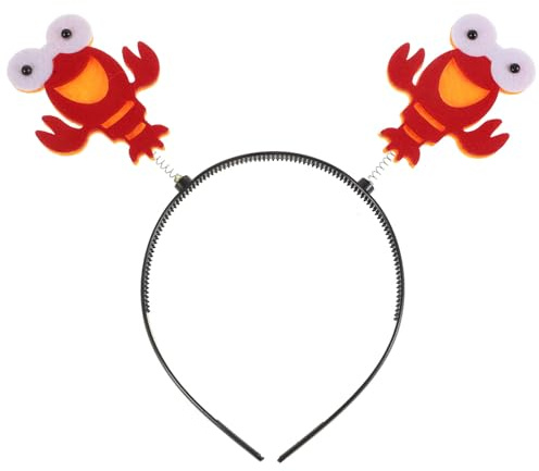 ifundom Diademas de langosta, diadema de cangrejo rojo, tocado de langosta, aro para el cabello, accesorios para disfraz de animal, cosplay, fiesta, juego
