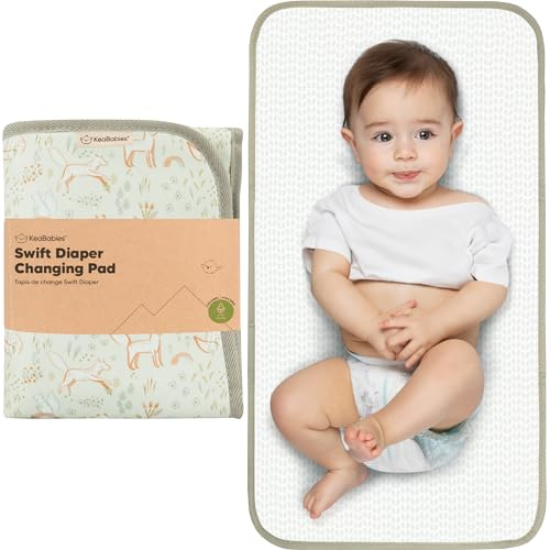 KeaBabies Portable Diaper Changing Pad, Easy Wipe Clean, 25x13 (Fox Vale)