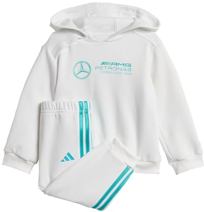 adidas Unisex Baby MERCEDES - AMG PETRONAS FORMULA ONE TEAM DNA BABY JOGGER LONG SLEEVE, white/semi mint rush, 3-6 Months