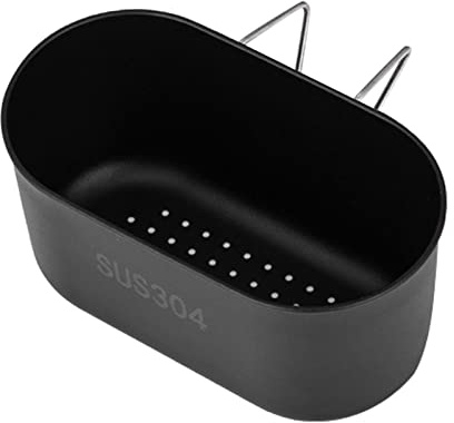 Stainless Steel Sink Drain Strainer Basket, Hanging Kitchen Sink Drain Basket Storage Rack Multifunctional Colander Drain Basket for Filte-r, Washing(Black)