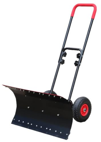 Snöplog snöborttagningsspade, snöspade kraftig för uppfart, tvåvägande slitstark snöskjutare med hjul, lång snöplog spade dubbel användning snö och isborttagning, för dörröppning trottoar