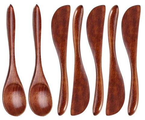 5 Coltelli Da Burro E 2 Cucchiai Di Legno, Posate Per La Casa, Posate Creative In Legno, Posate Durevoli, Spalmatore Per Burro