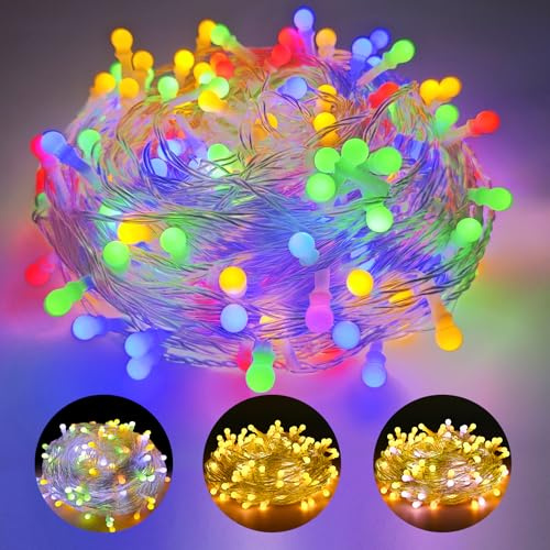 FREMON Guirlande Lumineuse, 11 Modes 13M Guirlande Lumineuse Exterieure et Intérieur, Multicolore et Jaune Chaud, IP44 Étanche Guirlande LED Chambre, Idéal pour Decoration Balcon, Mariage, Noël, Fête
