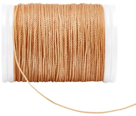 PH PandaHall 75 m Hilo de poliéster encerado 0,6 mm cordón encerado marrón | Cordón encerado, hilo trenzado para creación de joyas, pulseras, collares, costura, trabajos artesanales, bricolaje