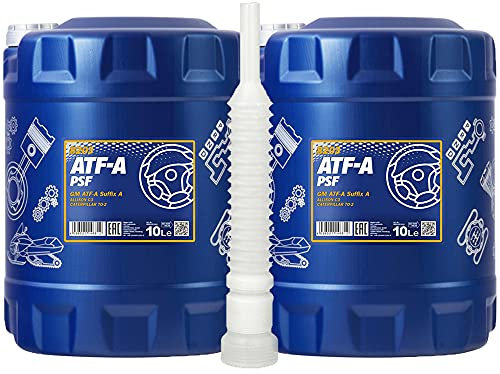 MANNOL 2 x 10L ATF-A PSF/Hydraulik- Servo- oel Suffix-A Rot Lenköl