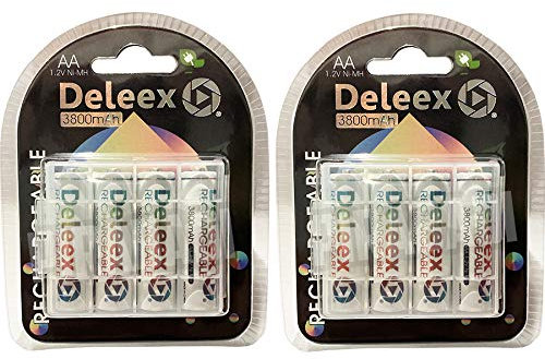 Set di 8 batterie ACCUS AAA LR03 1,2 V NI-MH ricaricabili 1800 mAh | ricarica batterie AAA da 1,5 V | AAA LR03 LR3 R03 R3 H03 H3 3 3A | giocattolo telecomandato per auto ETC (AA 3800 mAh)