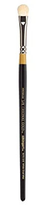 KINGART Premium Original Gold Specialty 9270-3/8 Oval MOP Series Artist Brush, Soft White Natural Hair, Short Handle, for Acrylic, Watercolor and Oil Painting, Size 3/8