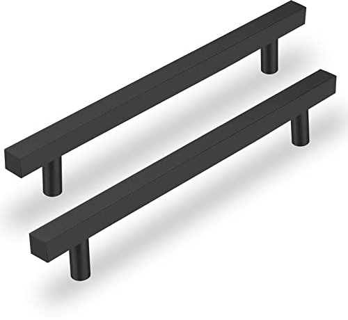 LONTAN 15 Stück Griffe für Küchenschränke 128mm lochabstand Schrankgriffe Schwarz Küchengriffe Schwarz Möbelgriffe Schwarz Küchenschrank Griffe Schwarz Edelstahl Griffe Küche