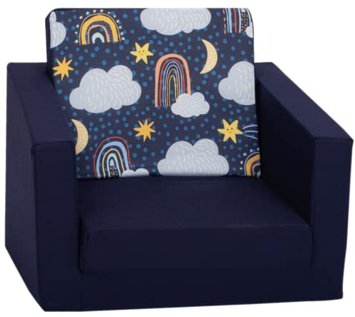Delsit Sofá Individual Plegable para niños con Relleno de Espuma, sofá con Funda extraíble, sofá Cama y Asiento en uno, 9 Meses a 4 años, DT5-23087