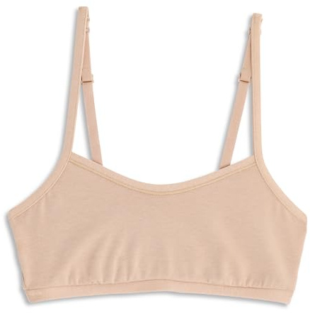 Cotonella, Brassière en Coton Doux Bio et bi-élastique avec Fines Bretelles en Tissu avec Ajustement élastique au Dos - avec Deux Couches en Partie Avant - Art. GD441