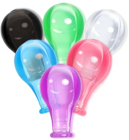 LittleForBig Erwachsene Extra Große Candy Gloss Bunte Transparente Schnullernippel - Große Ersatz Sauger 6er-Pack Wert