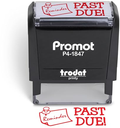 Promot Stamp Remider Past Due - Self Inking Rubber Stamp in Red Ink