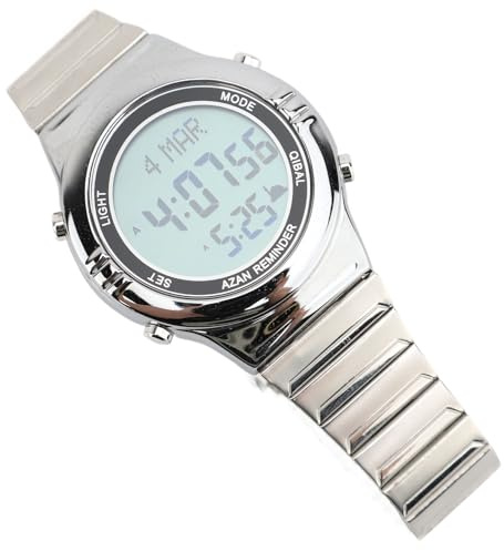 Orologio Sportivo da Uomo per Esterni, Orologio da Polso con Display Digitale a LED Multifunzionale, Orologio Elettronico in Acciaio Inossidabile in Argento (SILVER)
