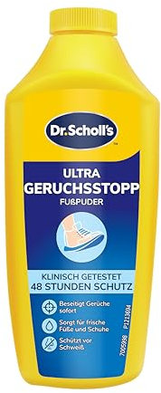 Dr. Scholl’s Ultra Geruchsstopp Fußpuder mit Sweat Max Technologie Sorgt für frische und trockene Füße und Schuhe, Schützt vor Schweiß, beseitigt Gerüche sofort und bietet ganztägigen Geruchsschutz