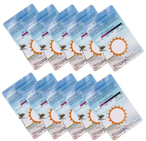 UKCOCO 10pcs Uv Testing Cards for Reptile Terrariums, Outdoor Uvc Indicator Strips, Uvb Rays Detector Test Strips for Pet Uv Light Monitoring