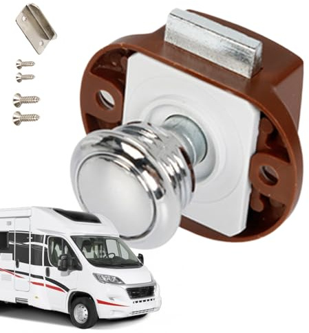 Serrature per,Puntale Serratura Senza Chiave In Lega Di Zinco A Spinta | Sostituzione Serratura Sicurezza Per Autocaravan Furgone Cassetto Viaggio Barca Nave Yacht