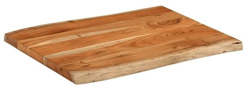 Eleganz Tablero de mesa de madera maciza de acacia, 90 x 60 x 2,5 cm con superficie natural, borde rectangular para el árbol, cocina, salón u oficina, duradero y sostenible