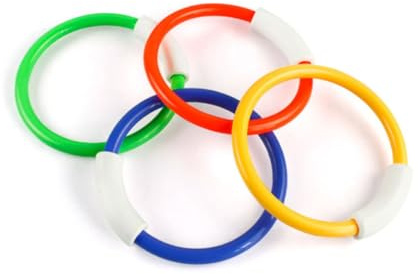 Homoyoyo 4pcs Underwater Swimming Pool Rings, Diving Rings Set for Boys, Sturdy Sinking Pool for Water Play and Swimming Training