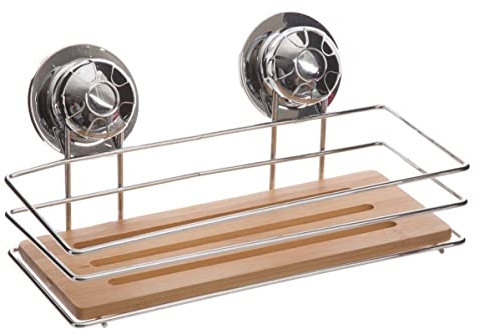 5five - rechteckiges regal chrom aus metall und bambus