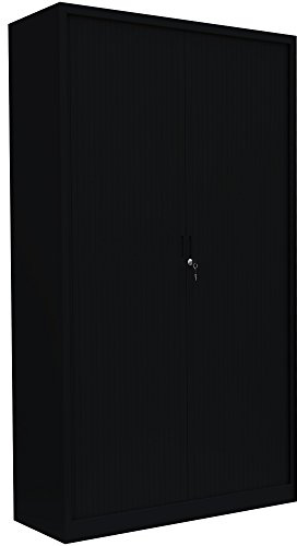 Querrollladenschrank komplett montiert 195x100x46cm (HxBxT) schwarz Büro Aktenschrank Rollladenschrank 555159