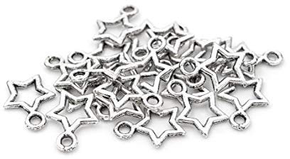 Vintageparts FACHHANDEL FÜR SCHMUCKZUBEHÖR Sterne in antik silberfarben 12mm 20 Stück