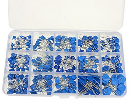 DollaTek 300PCS 1KV 2KV 3KV 15 Värde (vardera av 20 st) Kondensatordispensersats Högspänning Keramisk Kit + Plastlåda