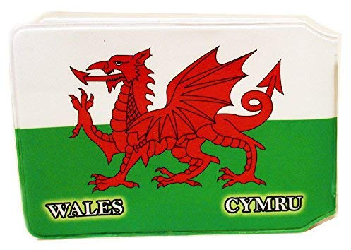 Wales Welsh Flag Credit Card Bus Pass Wallet Slimline Travel Rail Ticket Holder Cover for Oyster Business Zip ID Card - Bifold - Party Bag Gift School Leaver Uni (1x Wallet)