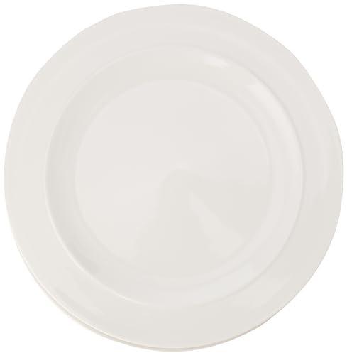 Denby White Porcelain Dinner Plates Set of 2 - 29cm Dishwasher Microwave Safe Large Plates - Chip & Crack Resistant Glazed Tableware