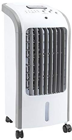 Taylor & Brown 80W Portable Evaporative Air Cooler with Remote Control 4L, Humidifier Cooling Fan with 3 Speed Settings and 2 Ice Boxes, 7.5 Hour Timer, 360 ° Wheels for Home, Office
