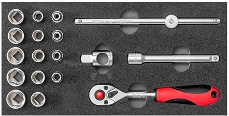 GEDOREred R22150020 - Set di chiavi a bussola 3/8 1/3, modulo CT, 8 pezzi