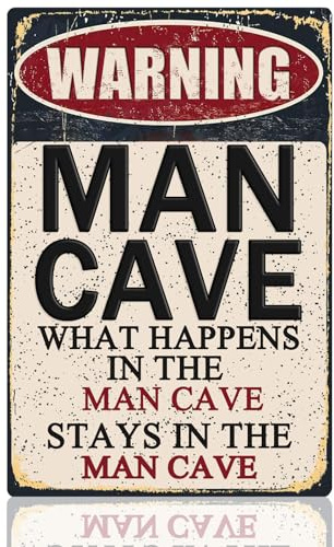 Funny Man Cave Sign Man Cave Decor For Men Garage Tin Signs Gifts Mancave Home Bar Wall Art Warning What Happens In The ManCave Stays Cool Furniture 8x12 Inch
