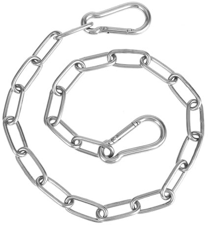 Chaînes en acier inoxydable, 0,6 m, chaîne à maillons en acier inoxydable, chaîne à maillons avec mousqueton, chaîne en acier inoxydable, pour portes de clôture, portails de cages pour animaux de