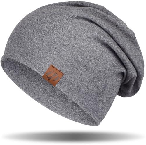 GXCROR - Berretto unisex, in cotone, morbido e sottile, leggero, traspirante, per tutte le stagioni, grigio., Taglia unica
