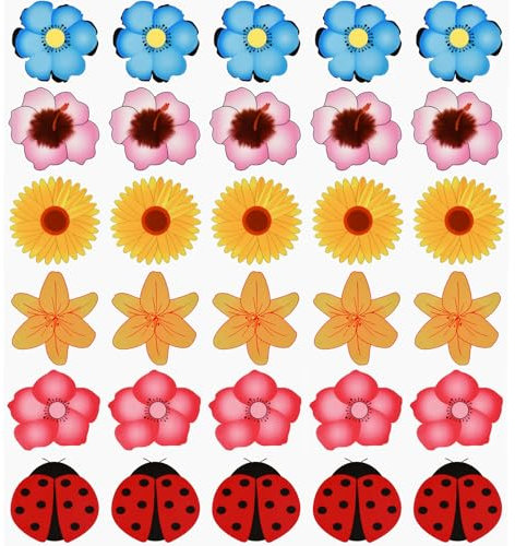 Flintronic 30PCS Window Fly Traps, Sunflower Style Window Fly Stickers, Fly Trap Killer Stickers, Floral Pattern Design Sticky Fly Catcher for Indoor Houseflies Fly Gnat