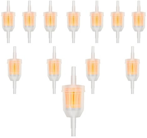 12 Stück Benzinfilter, Kraftstofffilter 6mm, Hochwertiger Benzinfilter für Kleintraktoren, Motorräder und Schneemobile, Verhindert Verstopfungen und Reduziert Mechanischen Verschleiß