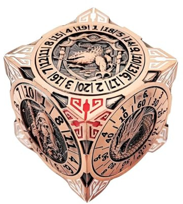 Dice, 2025 Nouveau Jeu de dés DND Spinner, dés polyédriques de Jeu de rôle, dés en métal 7 en 1 avec Relief 3D, Ensemble de Jeu de rôle pour fête avec boîte (C)